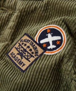 Boys Embroidered Aviator Patch Corduroy Jacket - Highland Hills - green