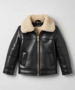 Kids Genuine Leather Jacket with Sherling Lining – Premium Winter Coat for Boys & Girls