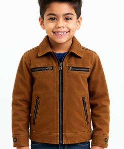 BUGS & LOLA Kids Suede Leather Jacket – Brown