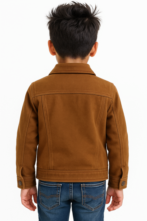 BUGS & LOLA Kids Suede Leather Jacket – Brown - Image 2