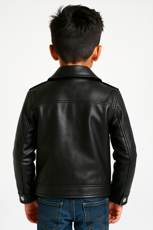 BUGS & LOLA Kids Faux Leather Jacket – Black - Image 2