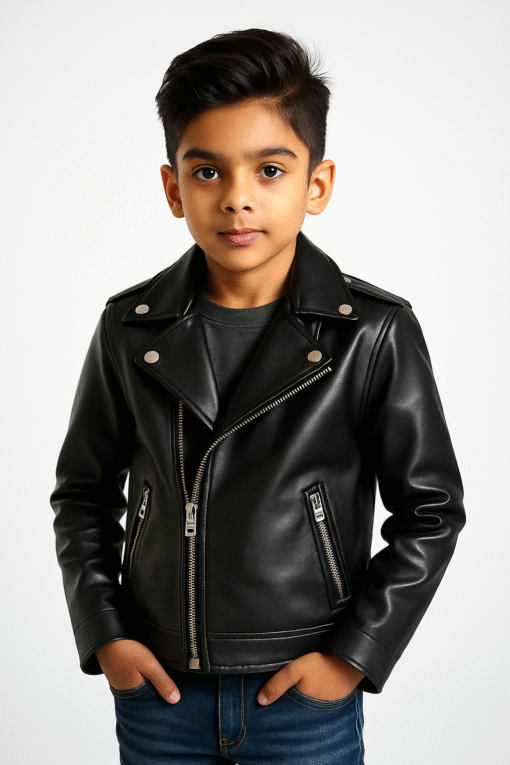 BUGS & LOLA Kids Faux Leather Jacket – Black