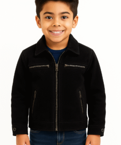 BUGS & LOLA Kids Suede Leather Jacket – Black