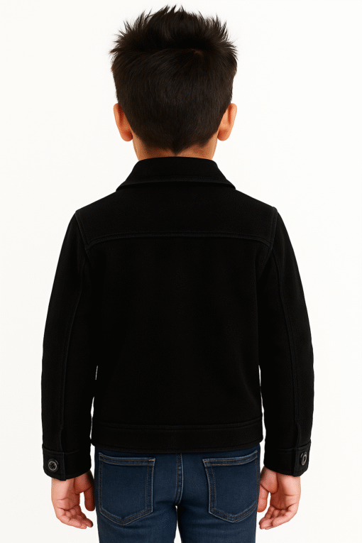 BUGS & LOLA Kids Suede Leather Jacket – Black - Image 2