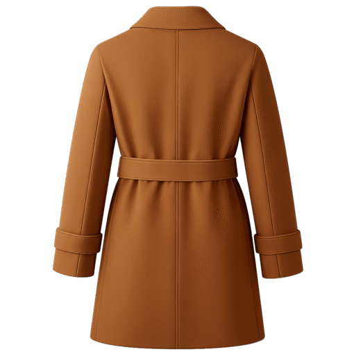 BUGS & LOLA Girls Wool Belted Coat – Brown - Image 3