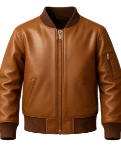 Kids Bomber Style Jacket – Warm Leather Outerwear for Cool Weather