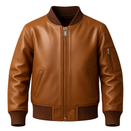 Kids Bomber Style Jacket – Warm Leather Outerwear for Cool Weather