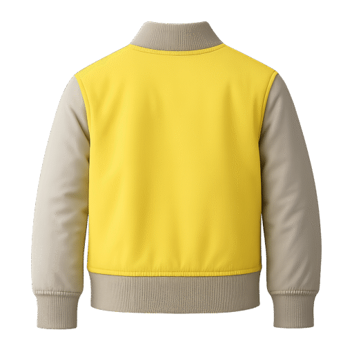 Bugs Lola Unisex Bomber Jacket – Yellow & Grey Casual Streetwear with Zipper & Pockets - Image 3