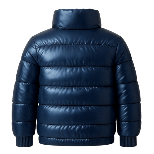 BUGS & LOLA Kids Shiny Puffer Jacket – Navy Blue - Image 3
