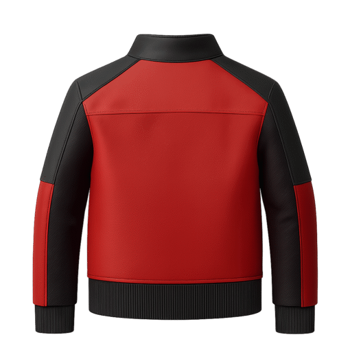 BUGS & LOLA Kids Synthetic Leather Jacket – Red & Black - Image 3