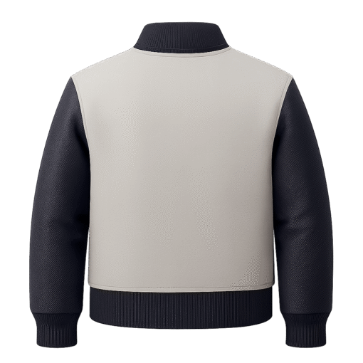 BUGS & LOLA Kids Varsity Jacket – White & Black - Image 3