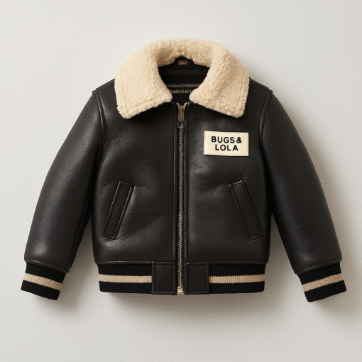 Kids Leather Jacket with Shearling Collar – BUGS & LOLA