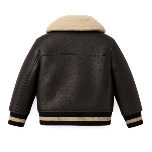 Kids Leather Jacket with Shearling Collar – BUGS & LOLA - Image 2