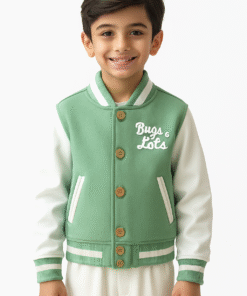 BUGS & LOLA Varsity Jacket – Green & White