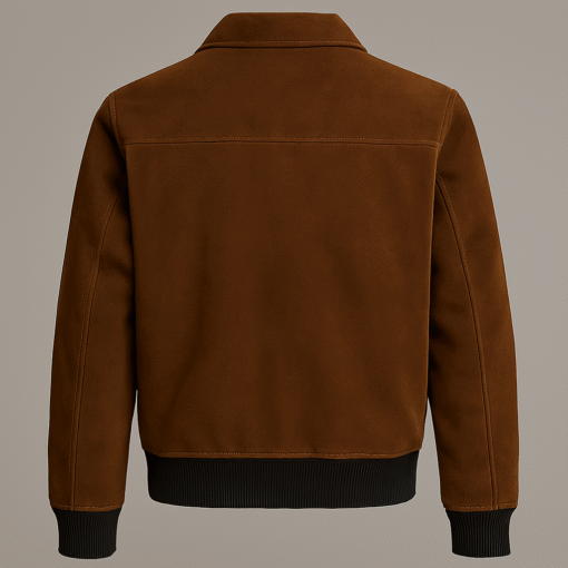 Kids Suede Leather Bomber Jacket – Stylish Winter Wear for Boys - Image 3
