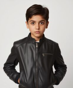 Kids Black Leather Jacket – Stylish Winter Wear in Pakistan