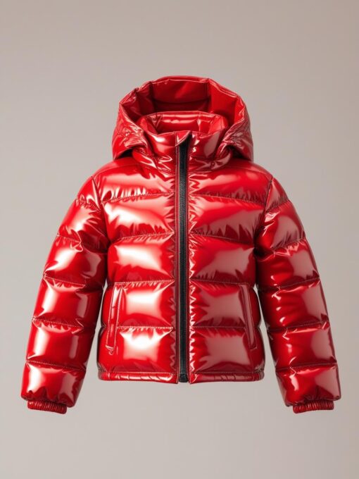 Kids Red Puffer Jacket – Waterproof & Insulated Winter Wear - Image 2
