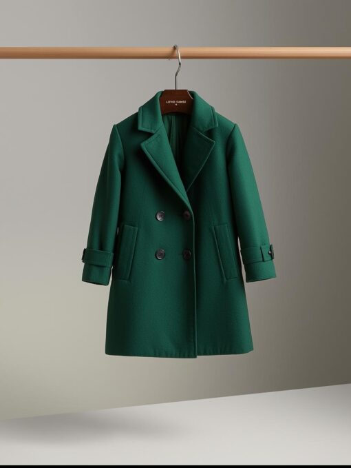Kids Wool Double-Breasted Coat – Elegant Warmth for Chilly Adventures