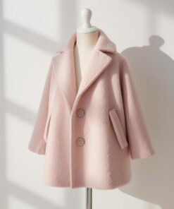 Light Pink Wool Coat for Girls – Cozy Elegance for Winter Days