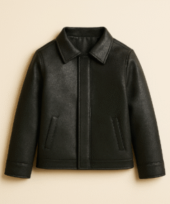 Real Leather Kids Classic Jacket – Black